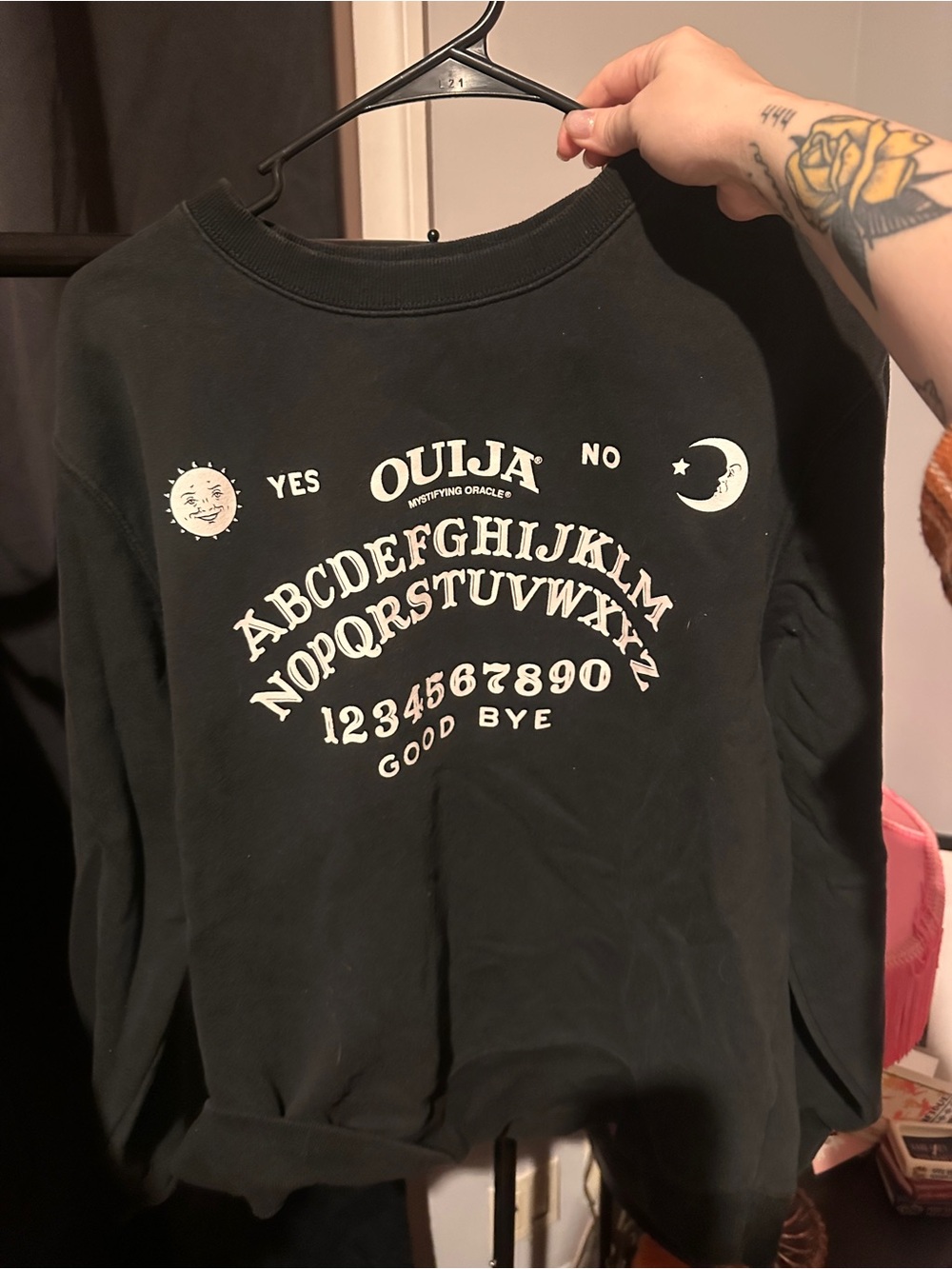 Ouija Graphic Crewneck Sweater - Black